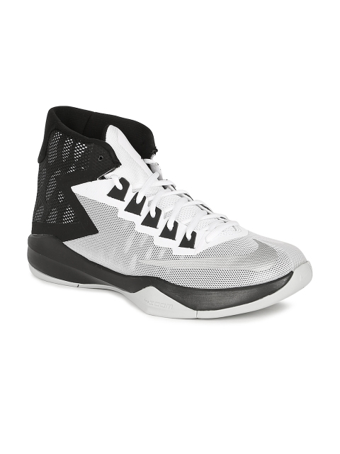 Nike Men White & Black ZOOM DEVOSION Basketball Shoes