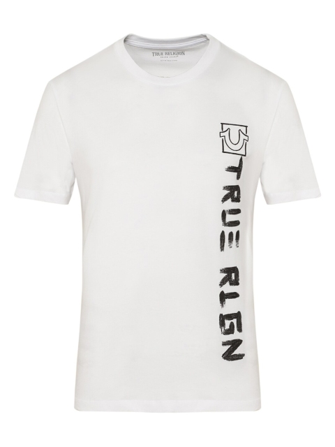 True Religion Men Off White Typography Printed T-shirt