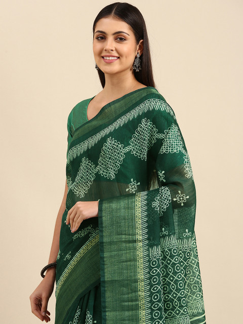 Anouk Green Ethnic Motifs Print Bhagalpuri Saree
Anouk Green Ethnic Motifs Print Bhagalpuri Saree
