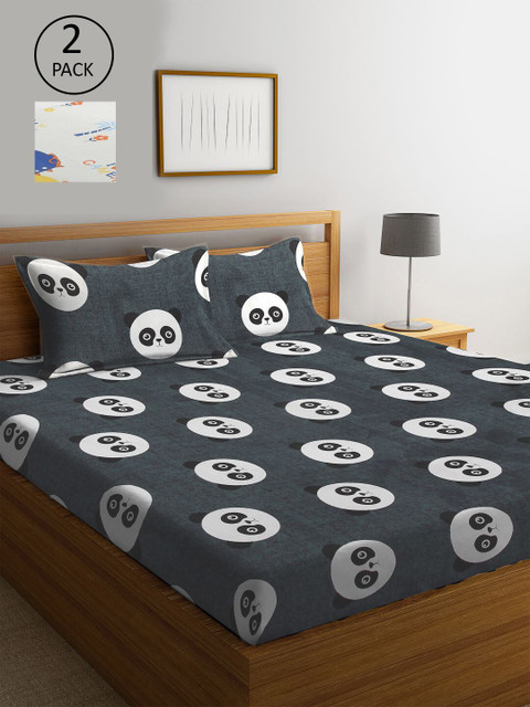 KLOTTHE Grey & White Cartoon Characters 210 TC Set Of 2 King Bedsheet with 4 Pillow Covers
KLOTTHE Grey & White Cartoon Characters 210 TC Set Of 2 King Bedsheet with 4 Pillow Covers