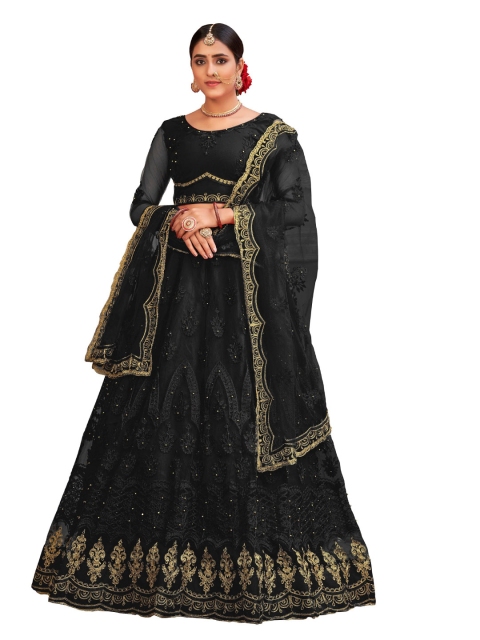 Warthy Ent Women Black Embroidered Semi-Stitched Lehenga Unstitched Choli With Dupatta
Warthy Ent Women Black Embroidered Semi-Stitched Lehenga Unstitched Choli With Dupatta