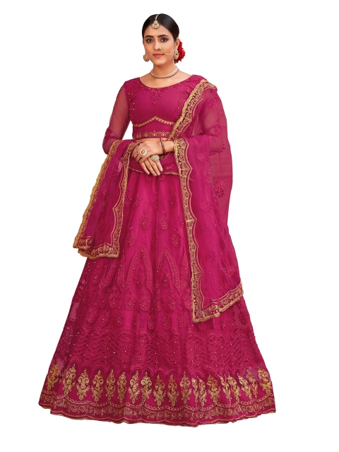 Warthy Ent Magenta & Gold-Toned Semi-Stitched Lehenga & Unstitched Blouse With Dupatta
Warthy Ent Magenta & Gold-Toned Semi-Stitched Lehenga & Unstitched Blouse With Dupatta