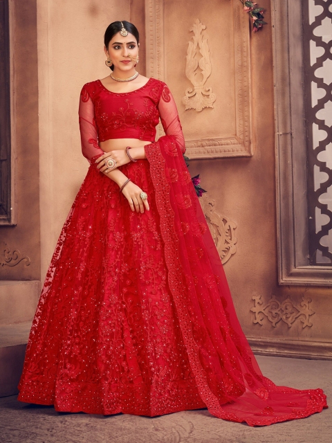 Warthy Ent Red Embroidered Thread Work Semi-Stitched Lehenga & Unstitched Blouse With Dupatta
Warthy Ent Red Embroidered Thread Work Semi-Stitched Lehenga & Unstitched Blouse With Dupatta