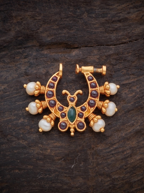 Kushal's Fashion Jewellery Gold Plated Pink & Green Stone Studded & Beaded Clip-On Ring Nose Pin
Kushal's Fashion Jewellery Gold Plated Pink & Green Stone Studded & Beaded Clip-On Ring Nose Pin