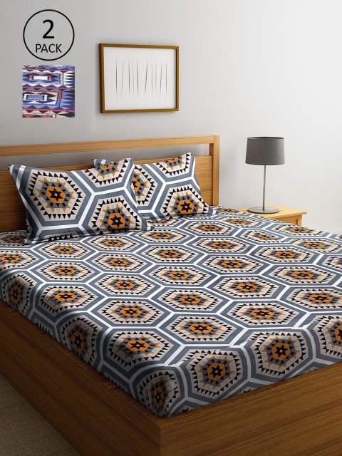 KLOTTHE Blue & Yellow Geometric Printed 210 TC 2 King Bedsheets with 4 Pillow Covers
KLOTTHE Blue & Yellow Geometric Printed 210 TC 2 King Bedsheets with 4 Pillow Covers