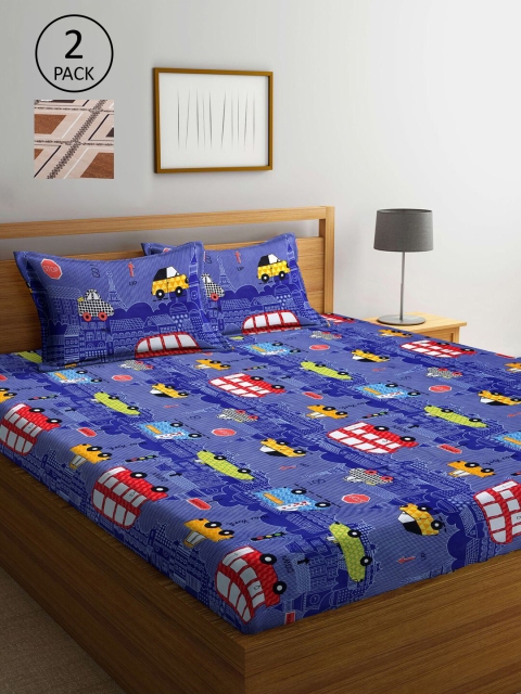 KLOTTHE Multicoloured Geometric 210 TC Set Of 2 King Bedsheet with 4 Pillow Covers, Multi
KLOTTHE Multicoloured Geometric 210 TC Set Of 2 King Bedsheet with 4 Pillow Covers, Multi