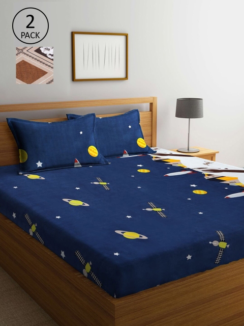 KLOTTHE Navy Blue & Brown Graphic 210 TC Set Of 2 King Bedsheet with 4 Pillow Covers
KLOTTHE Navy Blue & Brown Graphic 210 TC Set Of 2 King Bedsheet with 4 Pillow Covers