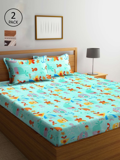 KLOTTHE Sea Green & Brown Cartoon Characters 210 TC Set Of 2 King Bedsheet with 4 Pillow Covers
KLOTTHE Sea Green & Brown Cartoon Characters 210 TC Set Of 2 King Bedsheet with 4 Pillow Covers