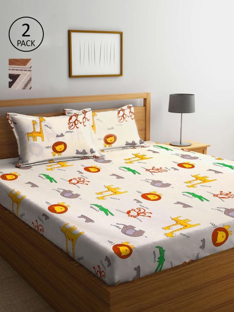 KLOTTHE Cream-Coloured & Brown Cartoon Characters 210 TC 2 King Bedsheet with 4 Pillow Covers
KLOTTHE Cream-Coloured & Brown Cartoon Characters 210 TC 2 King Bedsheet with 4 Pillow Covers