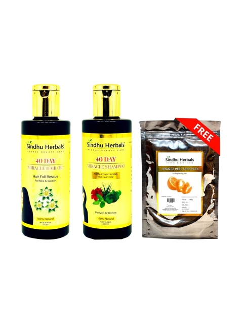 Sindhu Herbals Set of 40-Day Miracle Hair Oil & Shampoo with Free Orange Peel Face Pack, Yellow
Sindhu Herbals Set of 40-Day Miracle Hair Oil & Shampoo with Free Orange Peel Face Pack, Yellow
