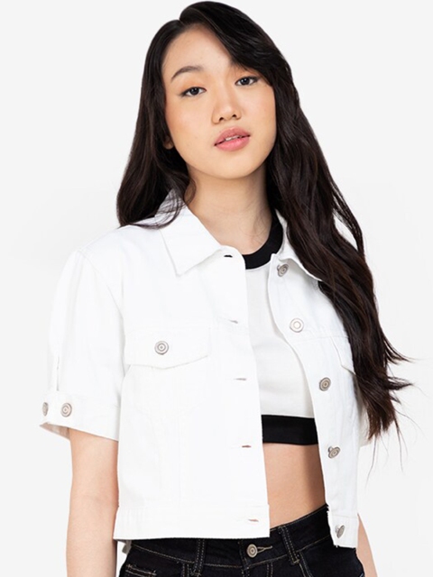 ZALORA BASICS Women White Denim Jacket