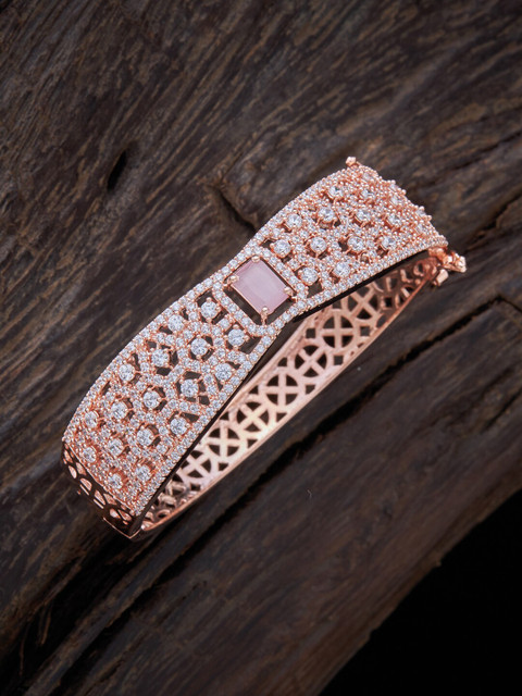 Kushal's Fashion Jewellery Women Rose Gold-Plated Pink & White CZ Studded Kada Bracelet
Kushal's Fashion Jewellery Women Rose Gold-Plated Pink & White CZ Studded Kada Bracelet