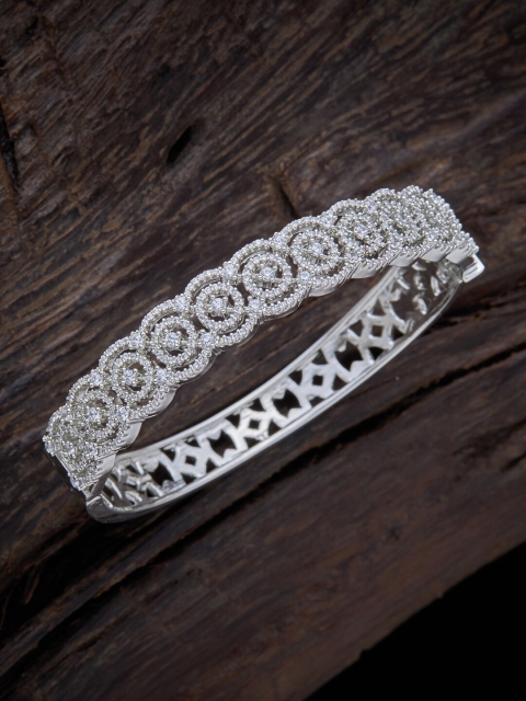 Kushal's Fashion Jewellery Women White Cubic Zirconia & Rhodium-Plated Kada Bracelet, Silver
Kushal's Fashion Jewellery Women White Cubic Zirconia & Rhodium-Plated Kada Bracelet, Silver