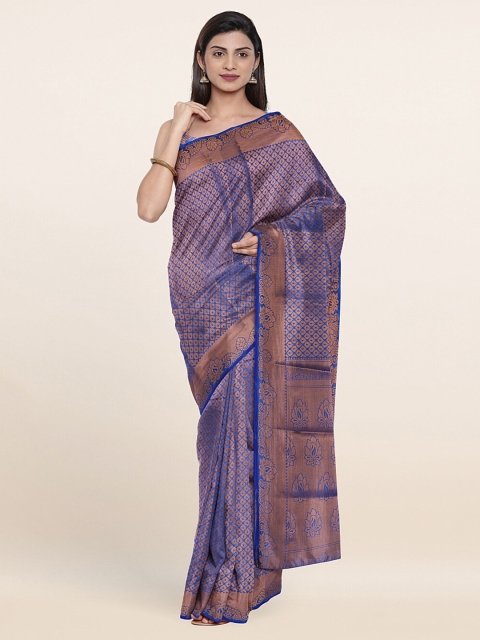Pothys Maroon & Blue Woven Design Saree