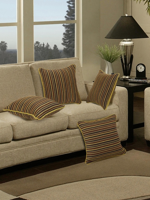 S9home by Seasons Set of 4 Mustard Yellow & Brown Striped 16" X 16" Square Cushion Covers
S9home by Seasons Set of 4 Mustard Yellow & Brown Striped 16" X 16" Square Cushion Covers