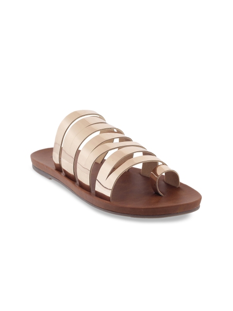 Metro Women Tan One Toe Flats