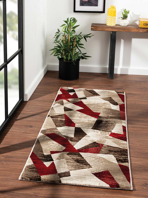 OBSESSIONS Brown & Red Textured Floor Runner 
OBSESSIONS Brown & Red Textured Floor Runner