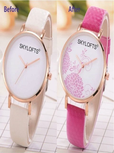 SKYLOFTS Girls Dial & Leather Bracelet Style Straps Analogue Watch colorwatch_flower_pink, White
SKYLOFTS Girls Dial & Leather Bracelet Style Straps Analogue Watch colorwatch_flower_pink, White