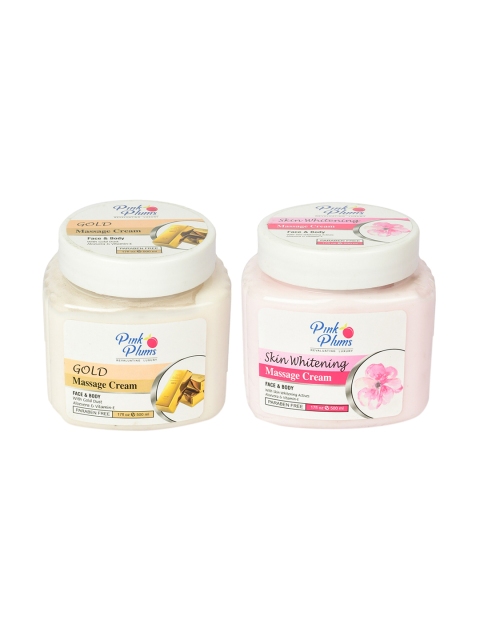 Pink Plums Paraben Free Gold & Skin Whitening Massage Cream Combo - 500 ml Each
Pink Plums Paraben Free Gold & Skin Whitening Massage Cream Combo - 500 ml Each