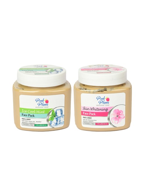 Pink Plums Paraben Free Ice Cool Mint & Skin Whitening Face Pack Combo - 500 ml Each, Beige
Pink Plums Paraben Free Ice Cool Mint & Skin Whitening Face Pack Combo - 500 ml Each, Beige