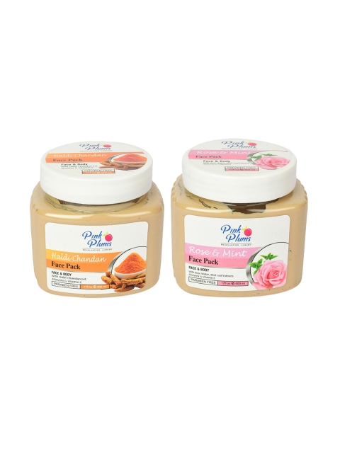 Pink Plums Set of 2 Paraben Free Haldi Chandan & Rose Mint Face & Body Face Pack- 1000 ml, Beige
Pink Plums Set of 2 Paraben Free Haldi Chandan & Rose Mint Face & Body Face Pack- 1000 ml, Beige