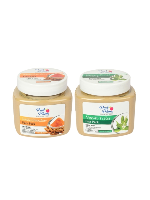 Pink Plums Paraben Free Haldi Chandan & Neem Tulsi Face Pack Combo - 500 ml Each, Beige
Pink Plums Paraben Free Haldi Chandan & Neem Tulsi Face Pack Combo - 500 ml Each, Beige