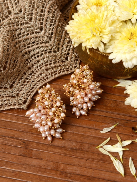 D'oro Beige Contemporary Studs Earrings