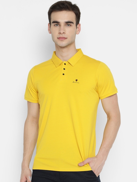 V2 Value & Variety Men Yellow Polo Collar T-shirt