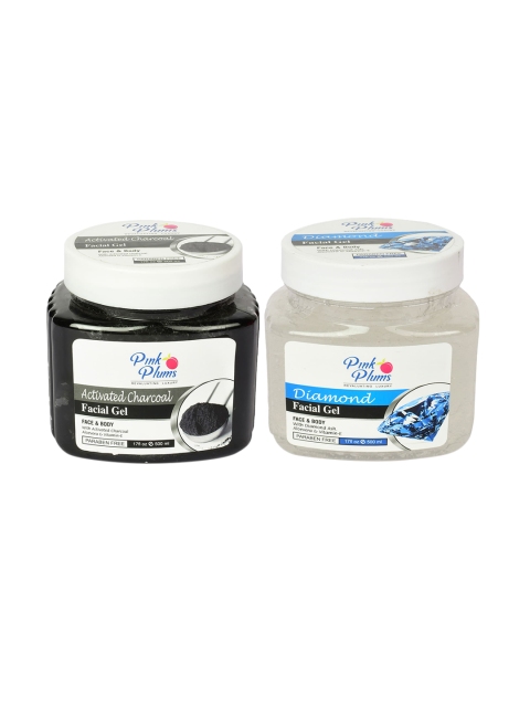 Pink Plums Set of Activated Charcoal Facial Gel & Diamond Facial Gel - 500 ml Each, Black
Pink Plums Set of Activated Charcoal Facial Gel & Diamond Facial Gel - 500 ml Each, Black