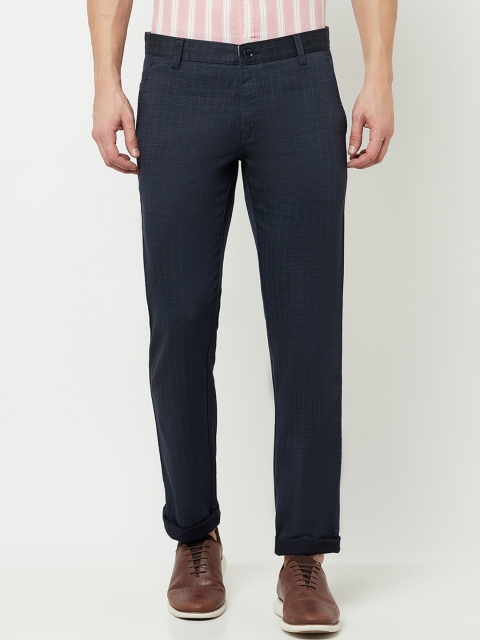 Octave Men Navy Blue Trousers