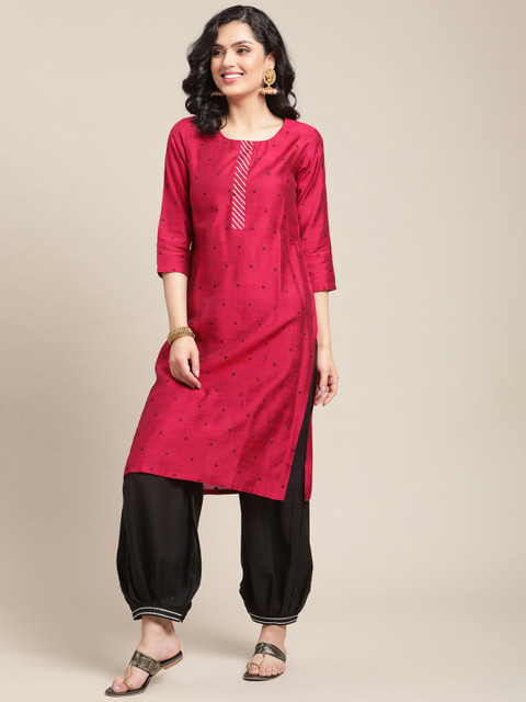 Varanga Women Magenta Floral Layered Gotta Patti Kurti with Dhoti Pants & With Dupatta
Varanga Women Magenta Floral Layered Gotta Patti Kurti with Dhoti Pants & With Dupatta