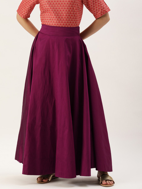SWAGG INDIA Women Navy Blue Solid Lehenga Skirt, Burgundy 
SWAGG INDIA Women Navy Blue Solid Lehenga Skirt, Burgundy