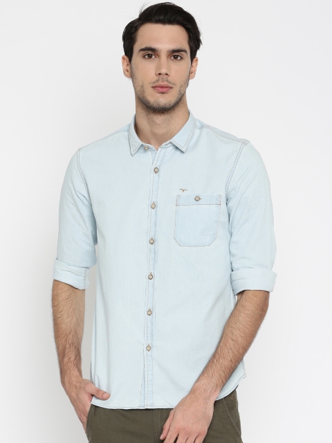 Flying Machine Blue Faded Casual Shirt