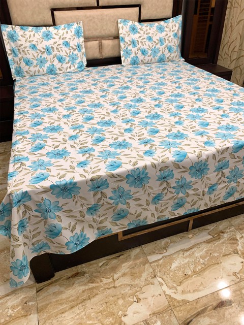 Pure Decor Blue & White Floral 300 TC Queen Pure Cotton Bedsheet with 2 Pillow Covers
Pure Decor Blue & White Floral 300 TC Queen Pure Cotton Bedsheet with 2 Pillow Covers