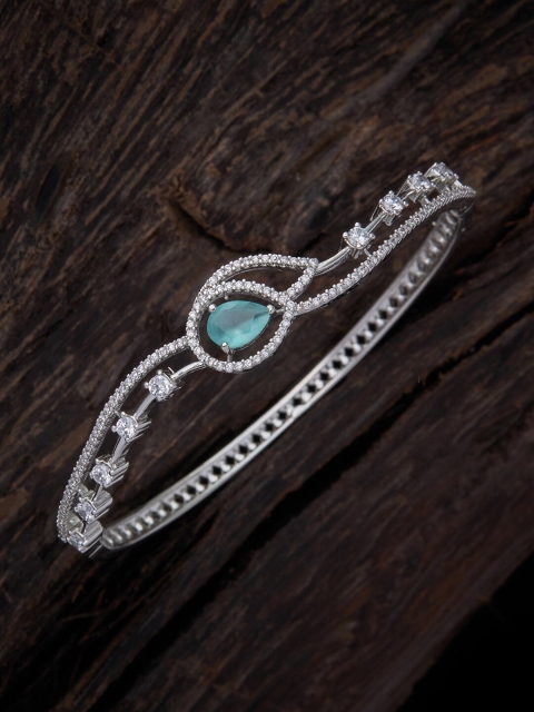 Kushal's Fashion Jewellery Women Silver-Toned & Sea Green Cubic Zirconia Rhodium-Plated Bangle-Style Bracelet
Kushal's Fashion Jewellery Women Silver-Toned & Sea Green Cubic Zirconia Rhodium-Plated Bangle-Style Bracelet