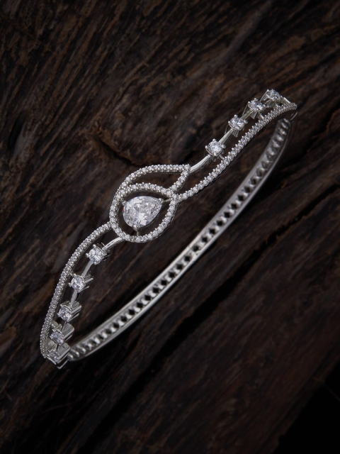 Kushal's Fashion Jewellery Women White Cubic Zirconia Rhodium-Plated Bangle-Style Bracelet, Silver
Kushal's Fashion Jewellery Women White Cubic Zirconia Rhodium-Plated Bangle-Style Bracelet, Silver