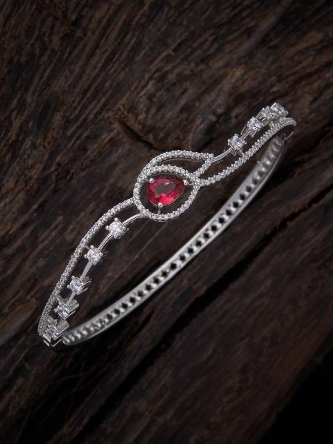 Kushal's Fashion Jewellery Women Red Cubic Zirconia & Rhodium-Plated Bangle-Style Bracelet, Silver
Kushal's Fashion Jewellery Women Red Cubic Zirconia & Rhodium-Plated Bangle-Style Bracelet, Silver