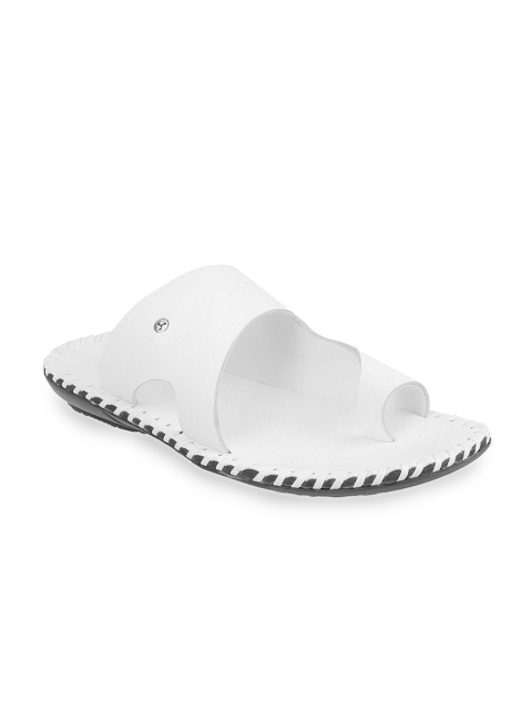 Mochi Men White Leather Comfort Sandals