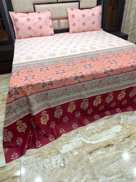 Pure Decor White & Orange Ethnic Motifs Cotton 400 TC King Bedsheet with 2 Pillow Covers
Pure Decor White & Orange Ethnic Motifs Cotton 400 TC King Bedsheet with 2 Pillow Covers