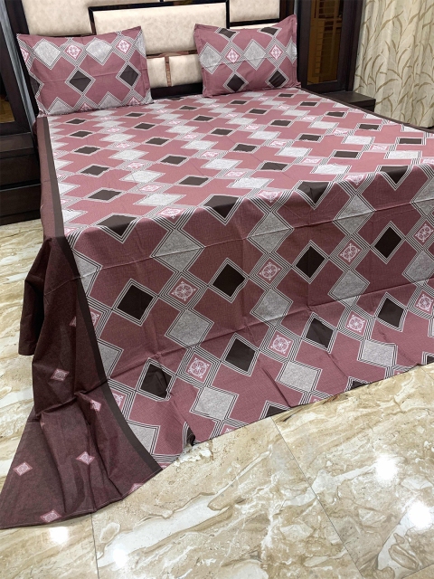 Pure Decor Peach-Coloured & Grey Geometric 400 TC King Bedsheet with 2 Pillow Covers
Pure Decor Peach-Coloured & Grey Geometric 400 TC King Bedsheet with 2 Pillow Covers