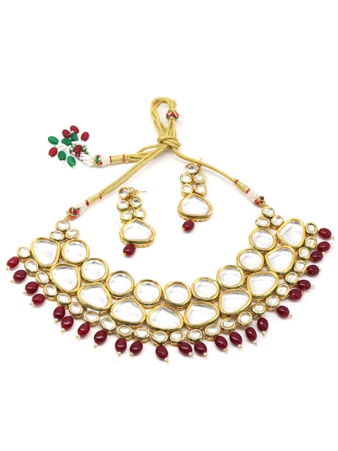 ODETTE Gold-Plated Red & White Kundan-Studded Beaded Handcrafted Jewellery Set
ODETTE Gold-Plated Red & White Kundan-Studded Beaded Handcrafted Jewellery Set