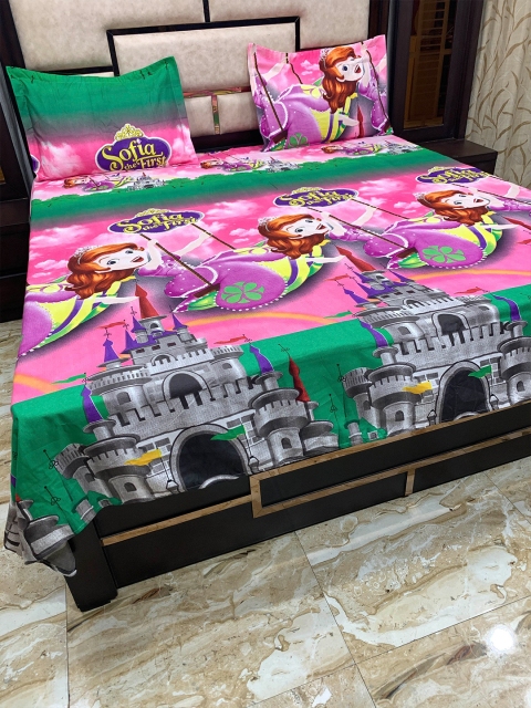 Pure Decor Pink & Green Cartoon Characters 300 TC Queen Bedsheet with 2 Pillow Covers
Pure Decor Pink & Green Cartoon Characters 300 TC Queen Bedsheet with 2 Pillow Covers