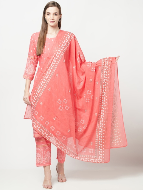 ERISHA Women Pink Ethnic Motifs Embroidered Panelled Kurti with Trousers & With Dupatta
ERISHA Women Pink Ethnic Motifs Embroidered Panelled Kurti with Trousers & With Dupatta