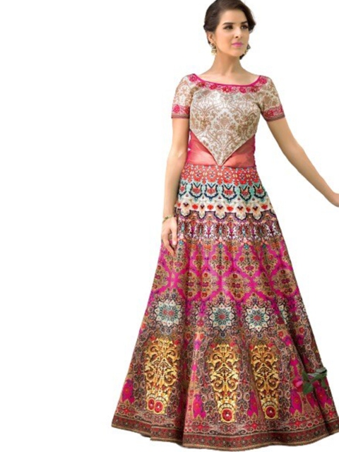SAPTRANGI Pink & Blue Printed Beads and Stones Semi-Stitched Lehenga & Unstitched Blouse With Dupatta
SAPTRANGI Pink & Blue Printed Beads and Stones Semi-Stitched Lehenga & Unstitched Blouse With Dupatta