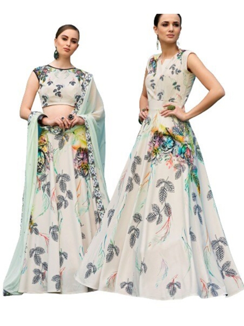 SAPTRANGI White & Grey Printed Beads and Stones Semi-Stitched Lehenga & Unstitched Blouse With Dupatta
SAPTRANGI White & Grey Printed Beads and Stones Semi-Stitched Lehenga & Unstitched Blouse With Dupatta