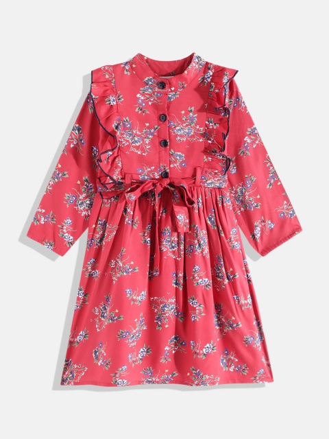Bella Moda Kids Red Floral Tie-Up Dress
