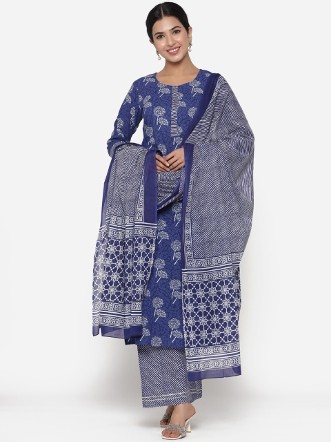 ETHNIC STREET Women Blue Printed Panelled Pure Cotton Kurta with Palazzos & With Dupatta
ETHNIC STREET Women Blue Printed Panelled Pure Cotton Kurta with Palazzos & With Dupatta