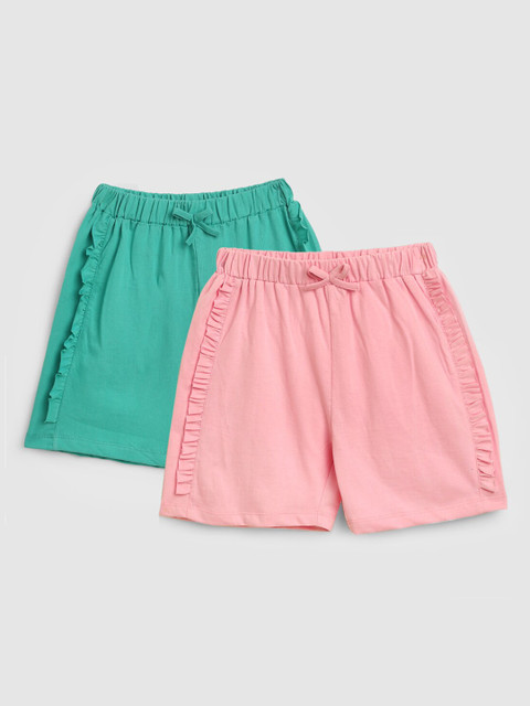 YK Girls Pack of 2 Cotton Shorts, Green
YK Girls Pack of 2 Cotton Shorts, Green