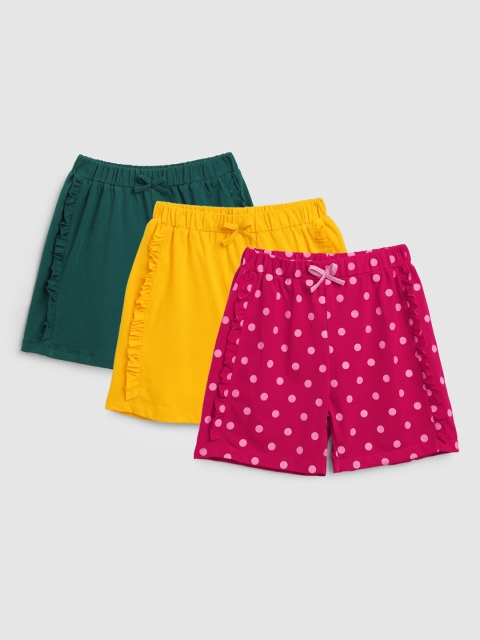 YK Girls Multicoloured Printed Shorts, Multi