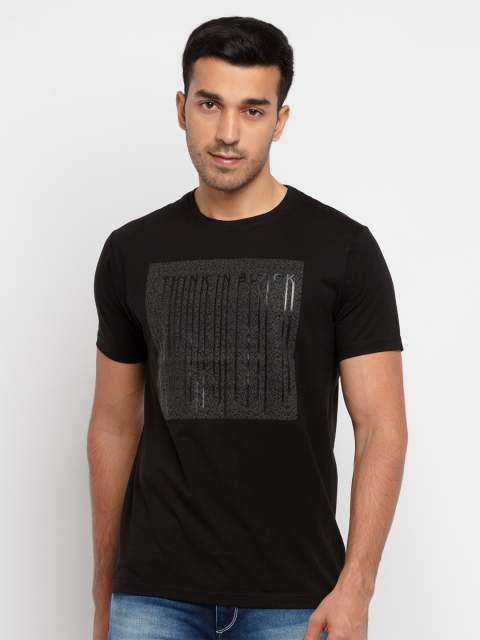Status Quo Men Black Typography Printed T-shirt